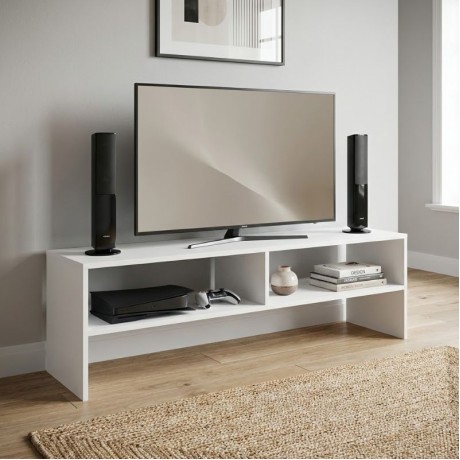 Beirut Megapap melamine tv furniture in white color 150x30x40cm.