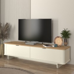 Έπιπλο τηλεόρασης Bohema Megapap χρώμα ivory - sepet oak 180x47x45,6εκ. Έπιπλο τηλεόρασης Bohema Megapap χρώμα ivory - sepet oak 180x47x45,6εκ.