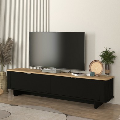 Bohema Megapap melamine tv stand in black - sepet oak color 180x47x45.6cm.