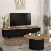 Έπιπλο τηλεόρασης Bohema Megapap χρώμα μαύρο - sepet oak 180x47x45,6εκ. Έπιπλο τηλεόρασης Bohema Megapap χρώμα μαύρο - sepet oak 180x47x45,6εκ.