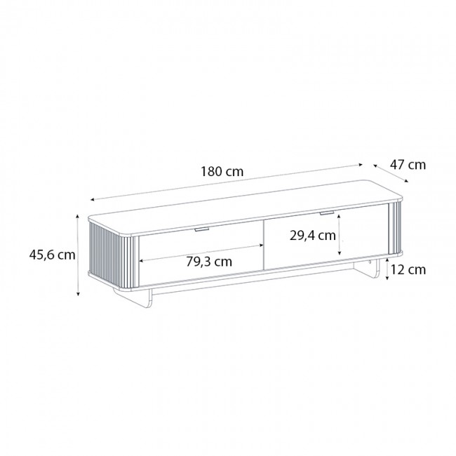 Έπιπλο τηλεόρασης Bohema Megapap χρώμα μαύρο - sepet oak 180x47x45,6εκ. Έπιπλο τηλεόρασης Bohema Megapap χρώμα μαύρο - sepet oak 180x47x45,6εκ.