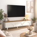 Bono Megapap melamine tv stand in white - sepet oak color 150x32.3x42.1cm.