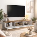 Bono Megapap melamine tv stand in white - sepet oak color 150x32.3x42.1cm.