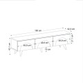 Bono Megapap melamine tv stand in white - sepet oak color 150x32.3x42.1cm.