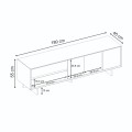Έπιπλο τηλεόρασης Capri Megapap χρώμα καρυδί milano 180x45x55εκ.