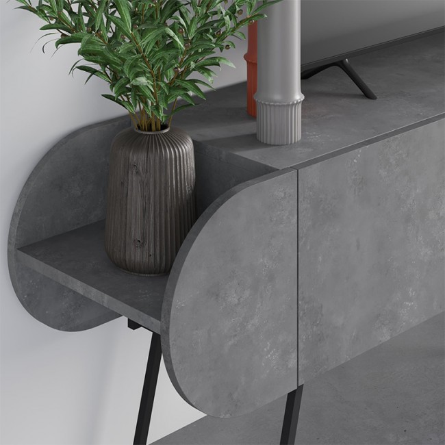 Έπιπλο τηλεόρασης Capsule Megapap χρώμα γκρι ρετρό 195x37,4x57,5εκ.