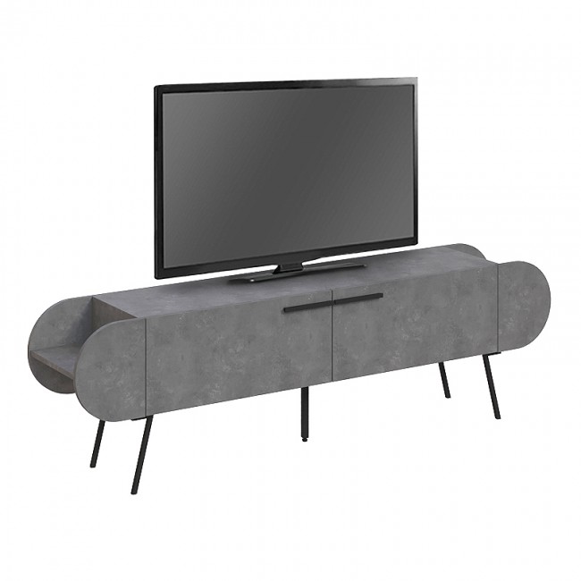 Έπιπλο τηλεόρασης Capsule Megapap χρώμα γκρι ρετρό 195x37,4x57,5εκ.