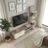 Ceren Megapap melamine TV stand in white - cordoba color 149,5x31x131,6cm.