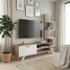 Ceren Megapap melamine TV stand in white - cordoba color 149,5x31x131,6cm.