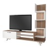 Ceren Megapap melamine TV stand in white - cordoba color 149,5x31x131,6cm.