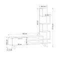 Έπιπλο τηλεόρασης Ceren Megapap χρώμα λευκό - cordoba 149,5x31x131,6εκ.