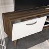 Έπιπλο τηλεόρασης Colin Megapap χρώμα λευκό - καρυδί 150x29,5x40,6εκ.