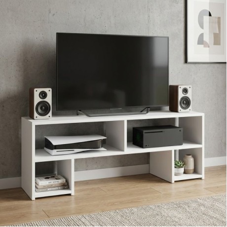 Dabi Megapap melamine tv furniture in white color 120x30x40cm.