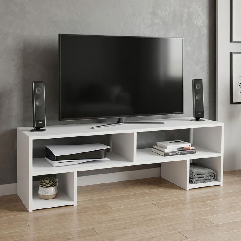 Έπιπλο τηλεόρασης Dabi Megapap χρώμα λευκό 150x30x40εκ.