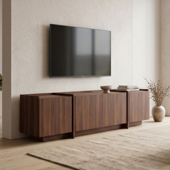 Έπιπλο τηλεόρασης Dorma Megapap χρώμα καρυδί 180x35x46,2εκ.