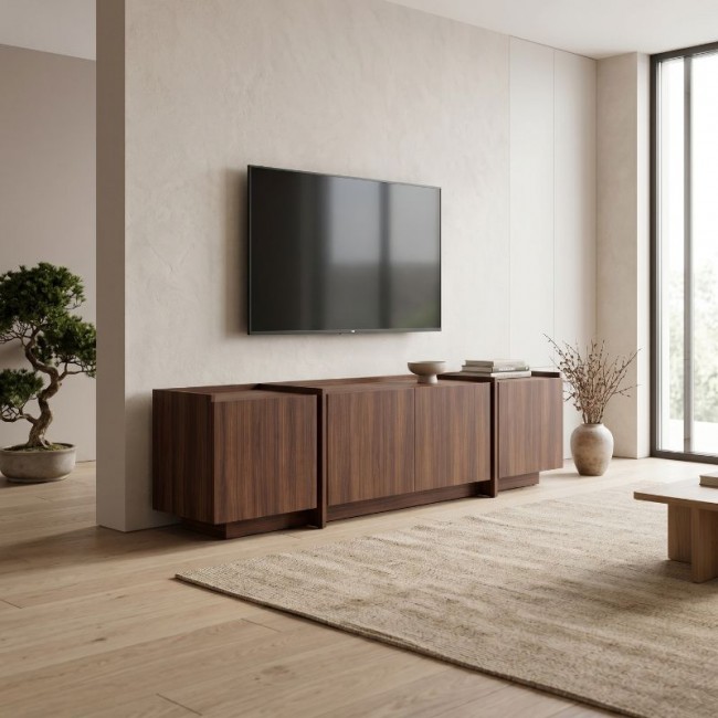 Έπιπλο τηλεόρασης Dorma Megapap χρώμα καρυδί 180x35x46,2εκ.