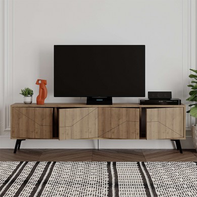 Dune Megapap melamine tv stand in light walnut color 180x29,6x50cm.