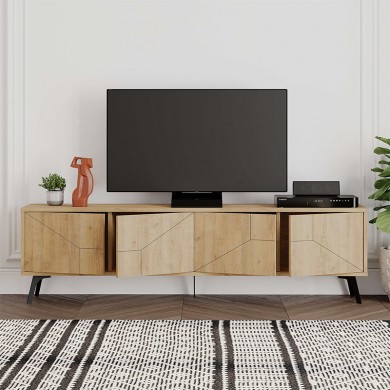 Dune Megapap melamine tv stand in oak color 180x29,6x50cm.