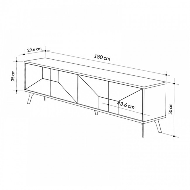Έπιπλο τηλεόρασης Dune Megapap χρώμα φυσικό οξιάς 180x29,6x50εκ.