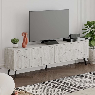 Dune Megapap melamine tv stand in ancient white color 180x29,6x50cm.