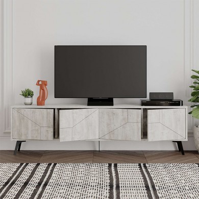 Dune Megapap melamine tv stand in ancient white color 180x29,6x50cm.