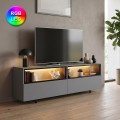 Eco Megapap melamine TV stand with Rgb Led  in anthracite color 180x32x67cm.
