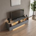 Eco Megapap melamine TV stand with Rgb Led  in anthracite color 180x32x67cm.