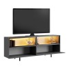 Eco Megapap melamine TV stand with Rgb Led  in anthracite color 180x32x67cm.