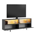 Eco Megapap melamine TV stand with Rgb Led  in anthracite color 180x32x67cm.