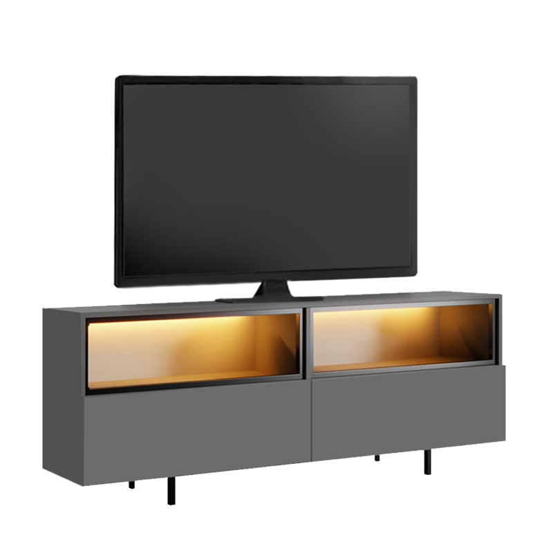 Eco Megapap melamine TV stand with Rgb Led  in anthracite color 180x32x67cm.