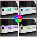 Eco Megapap melamine TV stand with Rgb Led  in white color 180x32x67cm.