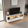 Eco Megapap melamine TV stand with Rgb Led  in white color 180x32x67cm.