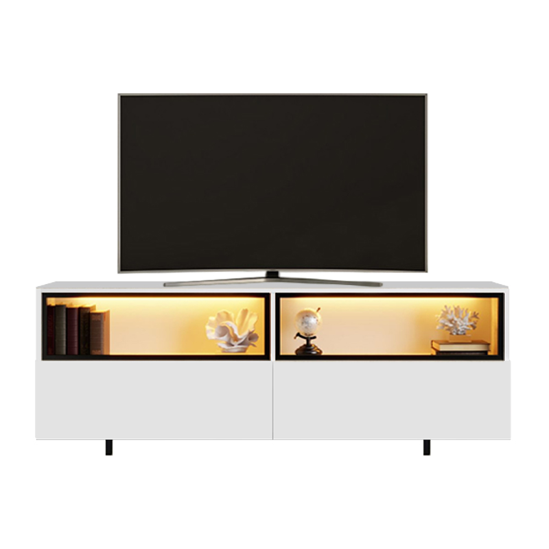 Eco Megapap melamine TV stand with Rgb Led  in white color 180x32x67cm.