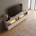 Eco Megapap melamine TV stand with Rgb Led  in travertine color 180x32x67cm.