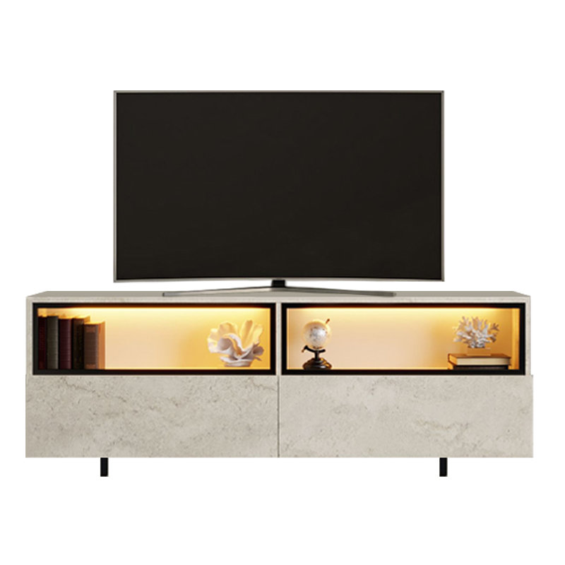 Eco Megapap melamine TV stand with Rgb Led  in travertine color 180x32x67cm.