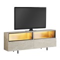 Eco Megapap melamine TV stand with Rgb Led  in travertine color 180x32x67cm.