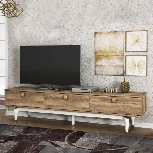 Έπιπλο τηλεόρασης Elendra Megapap χρώμα καρυδί 180x29,5x43εκ.