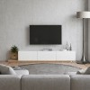 Έπιπλο τηλεόρασης Enstey Megapap επεκτεινόμενο χρώμα sapphire oak - λευκό 260x41,8x33,5εκ.
