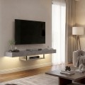 Έπιπλο τηλεόρασης επιτοίχιο Albares Megapap με LED χρώμα γκρι σκυροδέματος 150x29,6x22εκ.