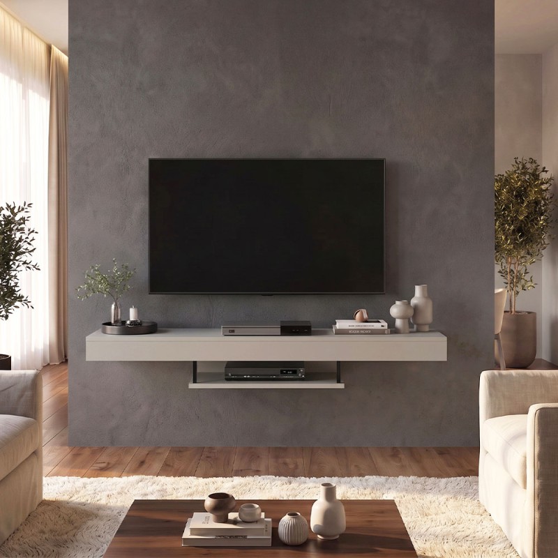Έπιπλο τηλεόρασης επιτοίχιο Albares Megapap με LED χρώμα sandstone 150x29,6x22εκ.