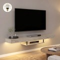 Έπιπλο τηλεόρασης επιτοίχιο Albares Megapap με LED χρώμα travertine 150x29,6x22εκ.