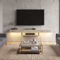 Έπιπλο τηλεόρασης επιτοίχιο Albares Megapap με LED χρώμα travertine 150x29,6x22εκ.