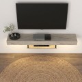 Έπιπλο τηλεόρασης επιτοίχιο Albares Megapap με LED χρώμα travertine 150x29,6x22εκ.