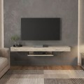 Έπιπλο τηλεόρασης επιτοίχιο Albares Megapap με LED χρώμα travertine 150x29,6x22εκ.