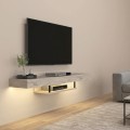 Έπιπλο τηλεόρασης επιτοίχιο Albares Megapap με LED χρώμα travertine 150x29,6x22εκ.