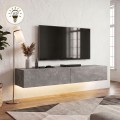 Aristo Megapap melamine wall TV cabinet with LED lighting in concrete grey color 135x31.6x25cm.