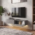 Aristo Megapap melamine wall TV cabinet with LED lighting in concrete grey color 135x31.6x25cm.