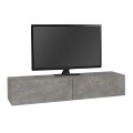 Aristo Megapap melamine wall TV cabinet with LED lighting in concrete grey color 135x31.6x25cm.
