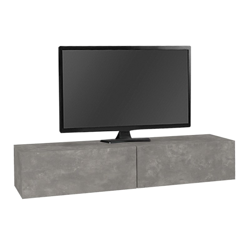 Aristo Megapap melamine wall TV cabinet with LED lighting in concrete grey color 135x31.6x25cm.