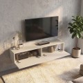 Aristo Megapap melamine wall TV cabinet with LED lighting in sandstone color 135x31.6x25cm.